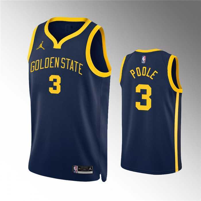 Men%27s Golden State Warriors #3 Jordan Poole Navy Statement EditionStitched Jersey Dzhi